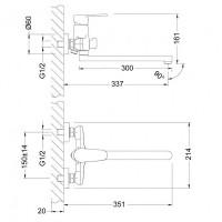 Смеситель для ванны Lemark Point LM0351C универсальный Хром