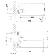 Смеситель для ванны Lemark Point LM0351C универсальный Хром