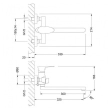 Смеситель для ванны Lemark Nero LM0251C универсальный Хром