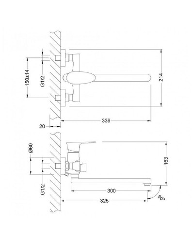 Смеситель для ванны Lemark Nero LM0251C универсальный Хром