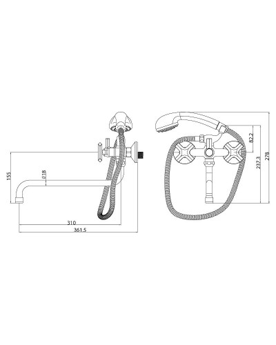 Смеситель для ванны Lemark Promotion LM6051C универсальный Хром
