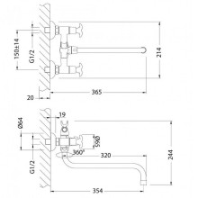 Смеситель для ванны Lemark Flora LM0151C универсальный Хром