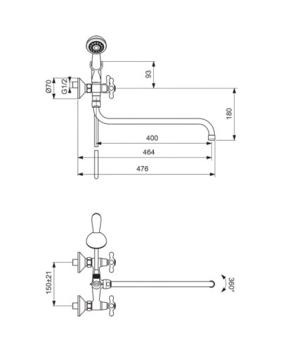 Смеситель универсальный Vidima Ретро BA130AA