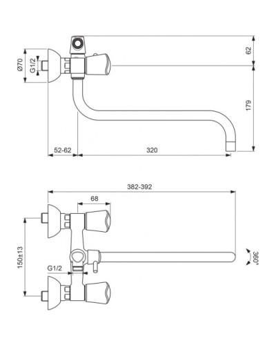 Смеситель универсальный Vidima Сева Трио BA108AA