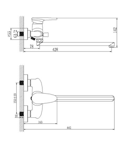 Смеситель универсальный Lemark Status LM4451C