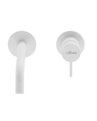 Смеситель для раковины встраиваемый однорычажный с тонкой ручкой CEZARES LEAF-BLI2-L-BIO белый матовый