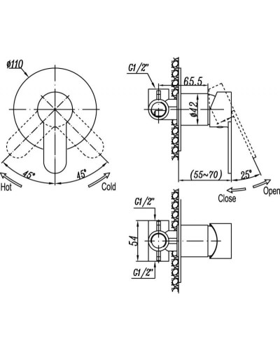 Cerazes LACONICO LACONICO-DI-01 Встраиваемый смеситель для душа
