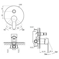 Cezares LACONICO LACONICO-VDI-BLC Встраиваемый смеситель с переключателем
