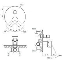 Cezares LACONICO LACONICO-VDI-BLC Встраиваемый смеситель с переключателем