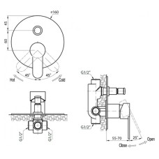 Cezares LACONICO LACONICO-VDI-BLC Встраиваемый смеситель с переключателем