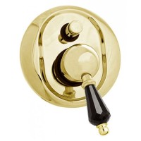 Встраиваемый смеситель для ванны золото 24 карат, ручка Swarovski Nero Cezares Vintage VINTAGE-VDIM-03/24-Sw-N