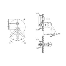 Встраиваемый однорычажный смеситель для ванны с душем хром, ручка хром Cezares Lira LIRA-VDIM-01