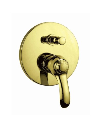 Встраиваемый однорычажный смеситель для ванны с душем золото, ручка золото Cezares Lira LIRA-VDIM-03