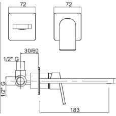 Смеситель для раковины однорычажный встраиваемый хром, ручка хром Cezares Trend TREND-BLS1-01-Cr