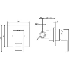 Встраиваемый смеситель для душа хром, ручка хром Cezares Molveno MOLVENO-DIM-01-Cr