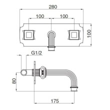 Встраиваемый смеситель на раковину Cezares APHRODITE-BLS2-01-O