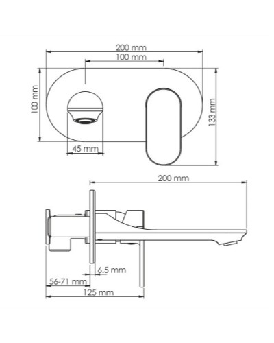 Смеситель для раковины WasserKRAFT Elbе 7430 Черный матовый