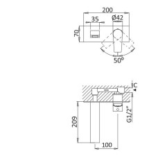 Смеситель для раковины Cezares Nautic NAUTIC-BLI-NOP Черный матовый