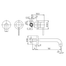 Смеситель для раковины Paini Cox 78PZ208 Черный матовый