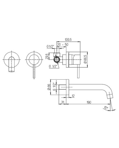 Смеситель для раковины Paini Cox 78PZ208 Черный матовый