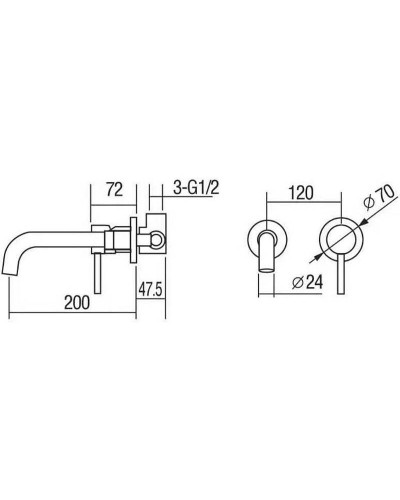 Смеситель для раковины Orange Karl M05-722b Черный