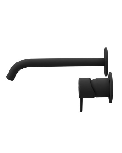 Смеситель для раковины встраиваемый однорычажный с тонкой ручкой CEZARES LEAF-BLI2-L-NOP черный матовый