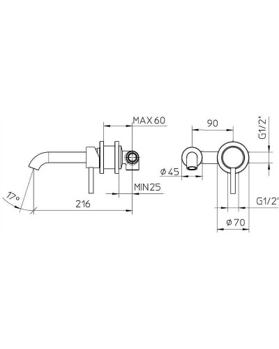 Смеситель для раковины Bossini Oki Z005302.073 Черный матовый