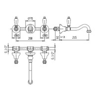 Встраиваемый смеситель для раковины CEZARES FIRST-BLS1-03/24-Bi
