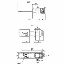 Смеситель для раковины Cezares UNIKA-BLI2-NOP Черный