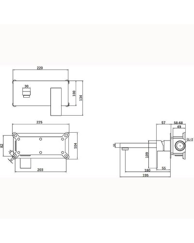 Смеситель для раковины Orange Lutz M04-722b Черный матовый