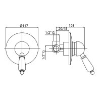 Встраиваемый смеситель CEZARES ELITE-DIM-03/24-Bi