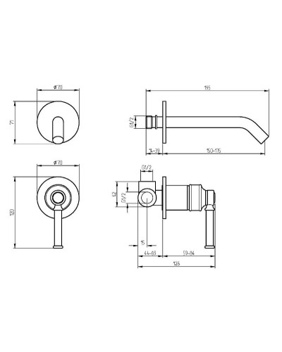 Смеситель для раковины Migliore Ermitage Mini 30849 Черный матовый