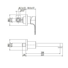 Смеситель для раковины Gattoni H2Omix1000 1037/10C0 Хром