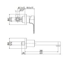 Смеситель для раковины Gattoni H2Omix1000 1037/10C0 Хром
