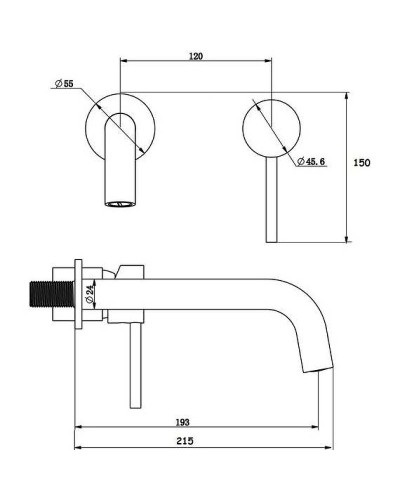Смеситель для раковины Bronze de Luxe Scandi 14511C Хром