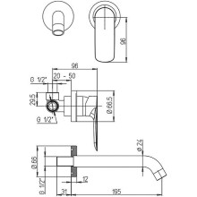 Смеситель для раковины Paini Nove 09PZ208 Черный матовый