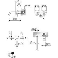 Смеситель для раковины Cezares Leaf LEAF-BLI2-L-01-W0 Хром