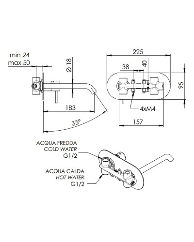 Смеситель для раковины Remer X-Style X15L Хром