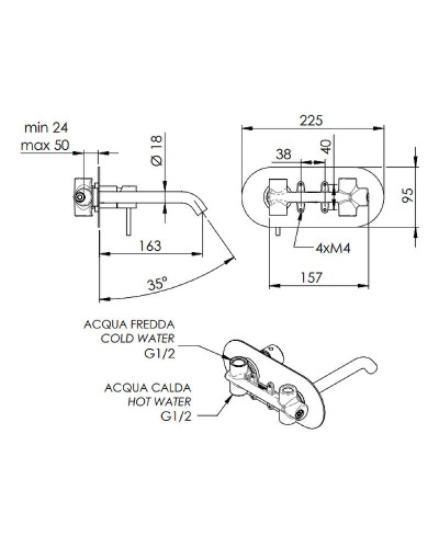 Смеситель для раковины Remer X-Style X15DO Золото