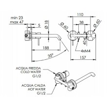 Смеситель для раковины Remer X Style Inox SSX15PL Нержавеющая сталь