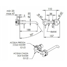 Смеситель для раковины Remer X Style Inox SSX15PL Нержавеющая сталь