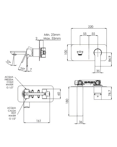 Смеситель для раковины Remer Energy EY15 Хром