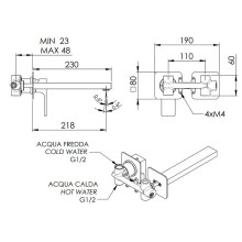 Смеситель для раковины Remer Absolute AU15PLNO Черный матовый