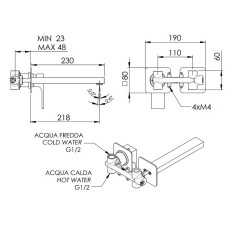Смеситель для раковины Remer Absolute AU15PLVO Бронза
