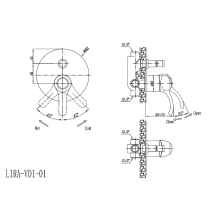 Встраиваемый смеситель с переключателем CEZARES LIRA-C-VDIM-02
