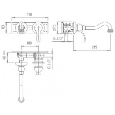 Смеситель для раковины Cezares Elite ELITE-BLS1-03/24-Nc Золото 24 карат