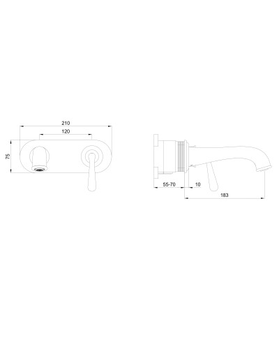 Смеситель для раковины встраиваемый WONZON & WOGHAND, Хром (WW-88869008-CR)
