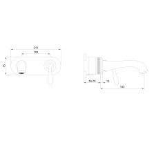 Смеситель для раковины встраиваемый WONZON & WOGHAND, Брашированное золото (WW-88869008-BG)