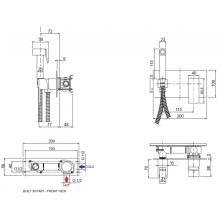 Встраиваемый смеситель с гигиеническим душем CEZARES UNIKA-DIF-02