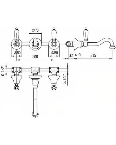 Смеситель для раковины Cezares First FIRST-BLS1-02-M Бронза